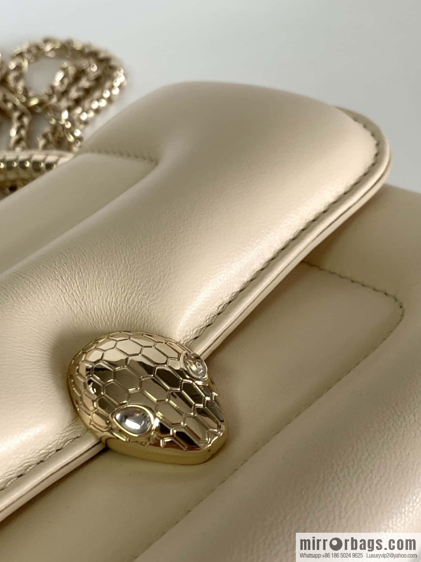 BVLGARI Bulgari joint design limited edition Mary Katrantzou snakehead bag 291071 milkshake white 19CM