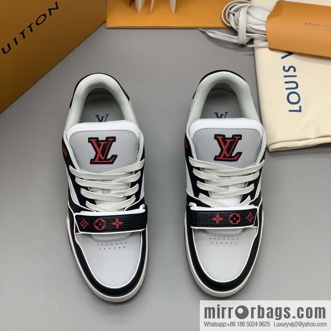 LV/Louis Vuitton, calfskin men's sports running shoes