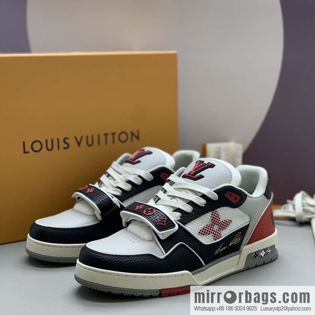 LV/Louis Vuitton, calfskin men's sports running shoes