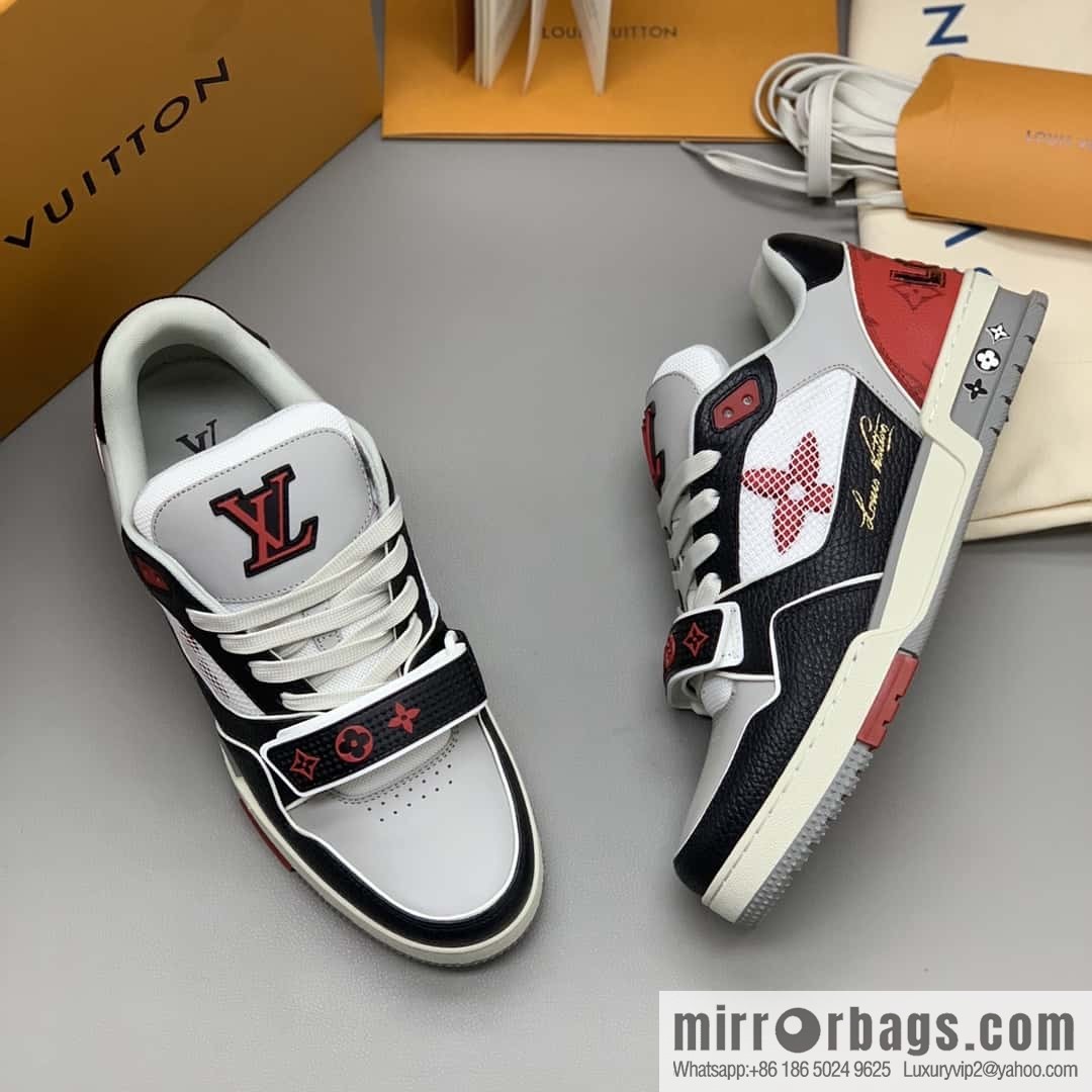 LV/Louis Vuitton, calfskin men's sports running shoes