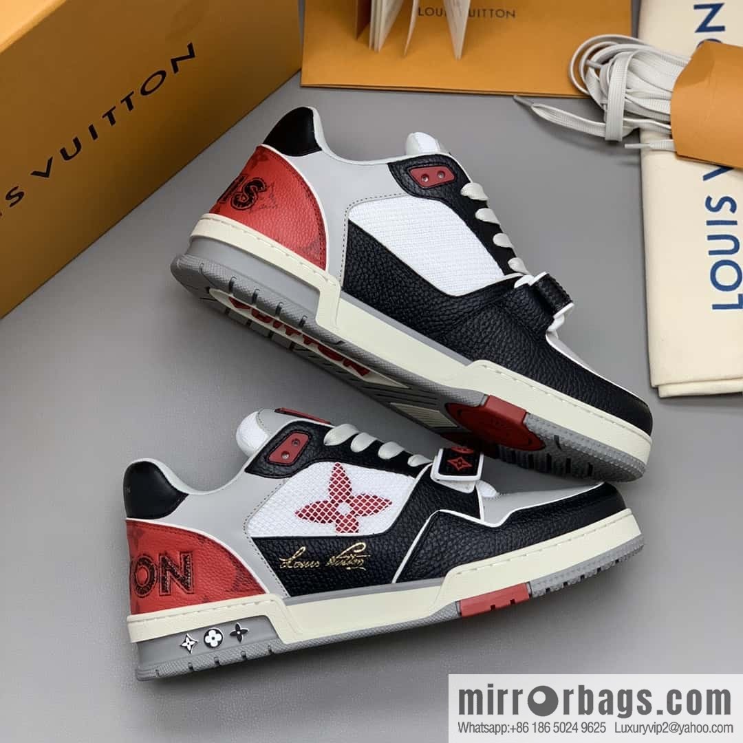 LV/Louis Vuitton, calfskin men's sports running shoes