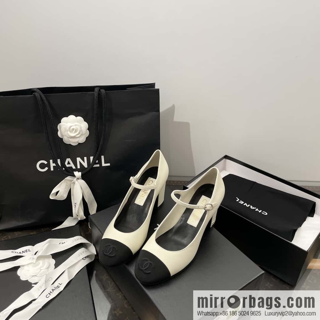 CHANEL Xiaoxiang thick heel Mary Jane high heels