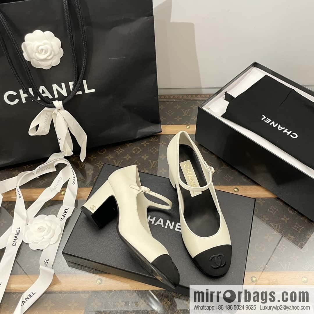 CHANEL Xiaoxiang thick heel Mary Jane high heels