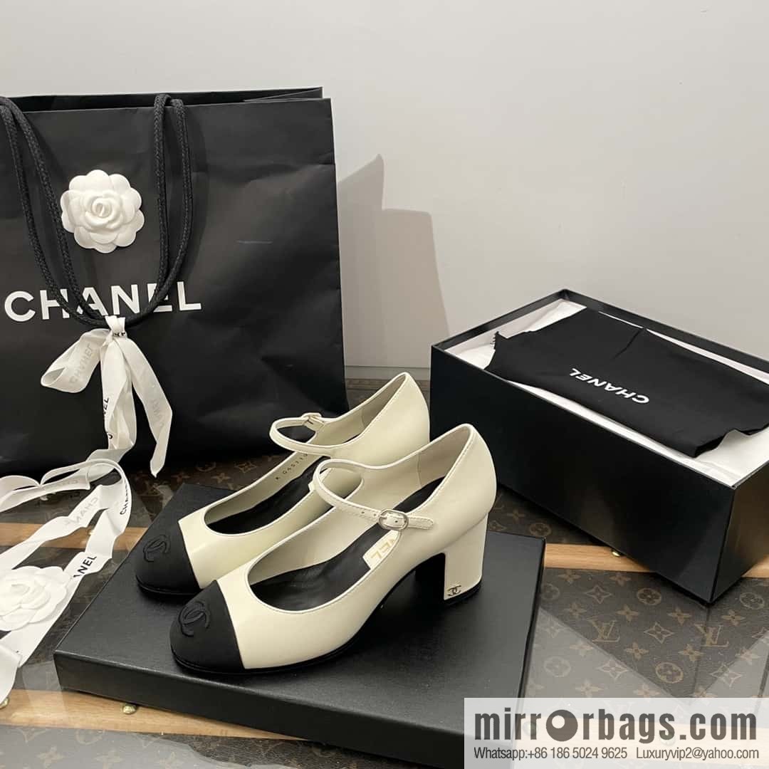 CHANEL Xiaoxiang thick heel Mary Jane high heels