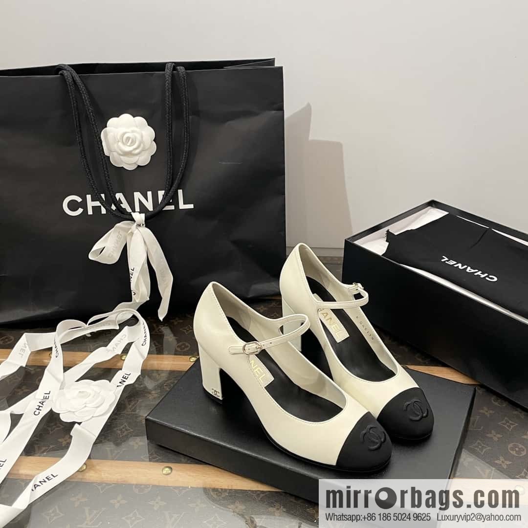 CHANEL Xiaoxiang thick heel Mary Jane high heels