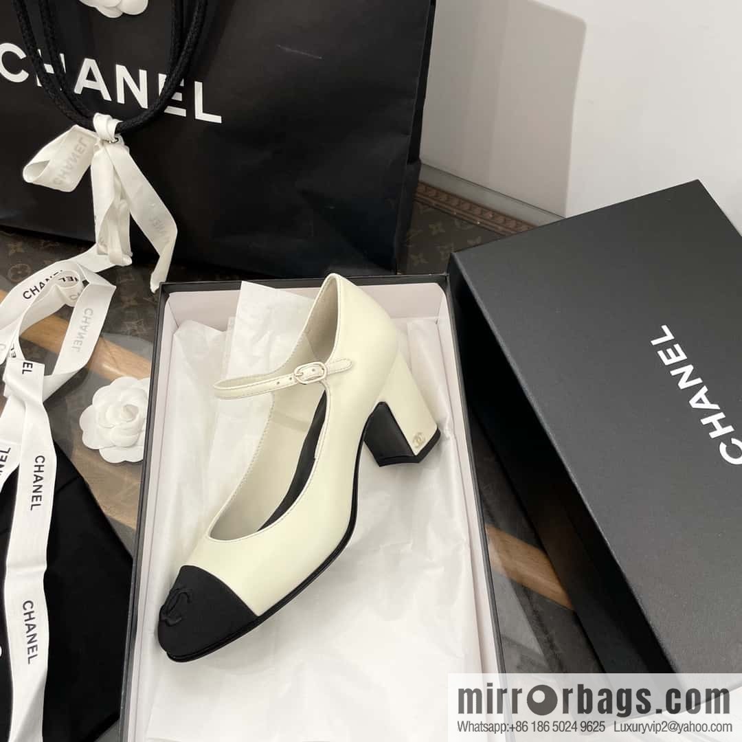 CHANEL Xiaoxiang thick heel Mary Jane high heels