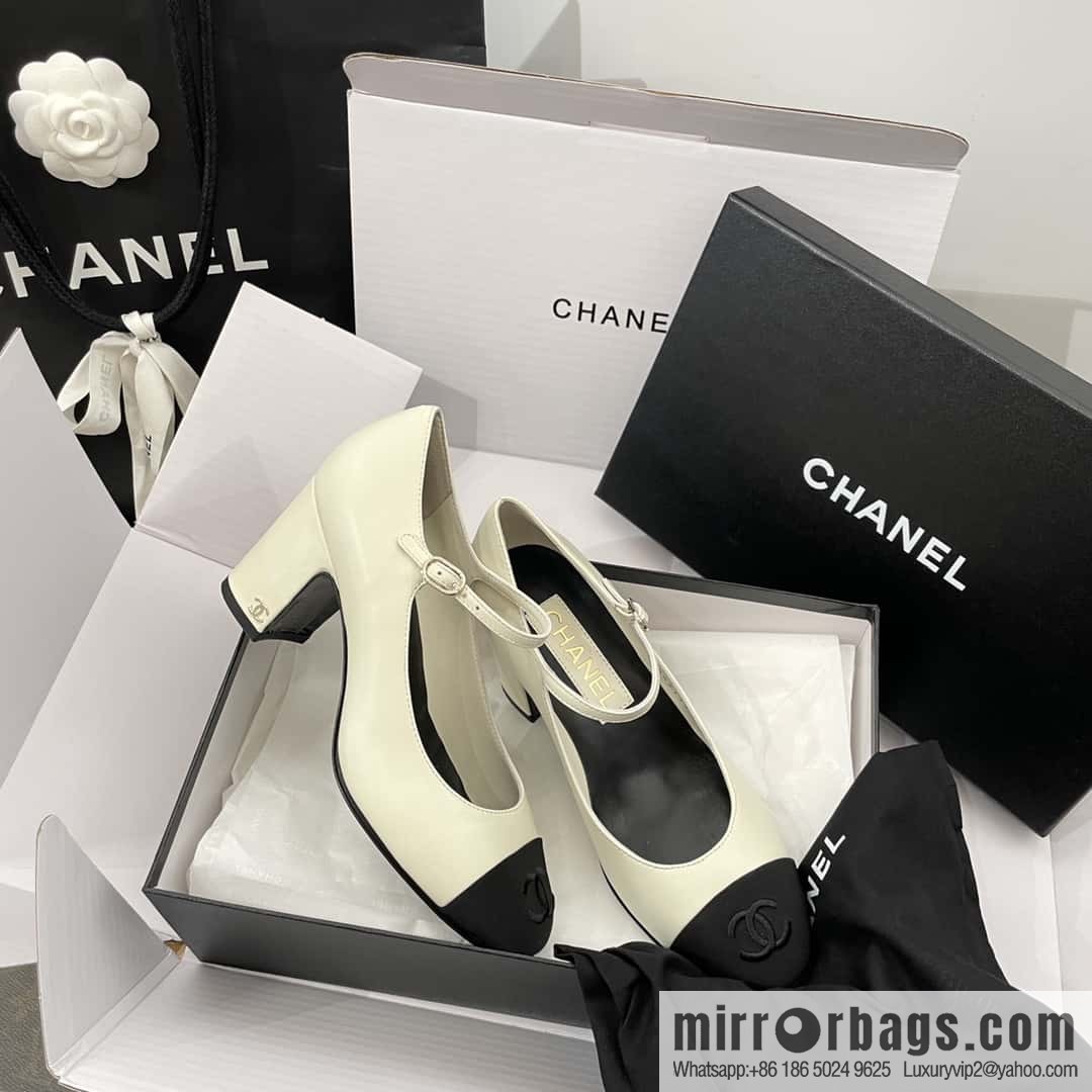 CHANEL Xiaoxiang thick heel Mary Jane high heels