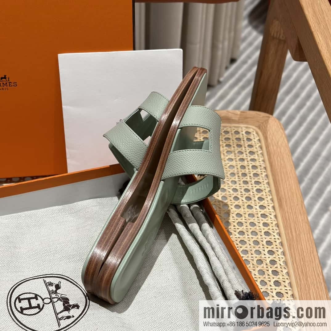 Hermès leather outsole H slippers