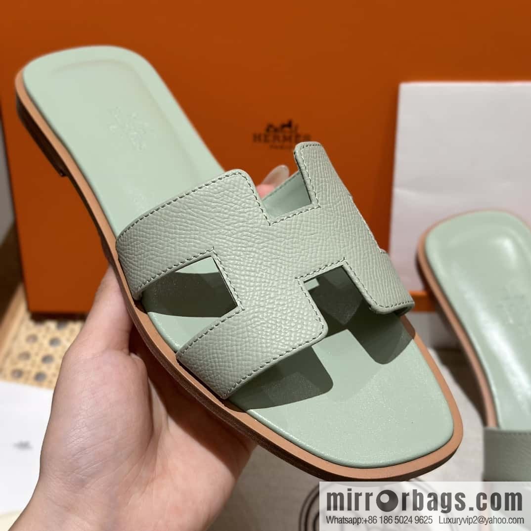 Hermès leather outsole H slippers