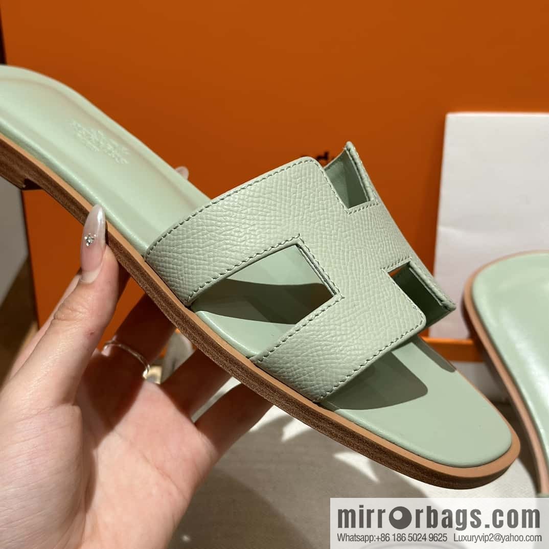 Hermès leather outsole H slippers