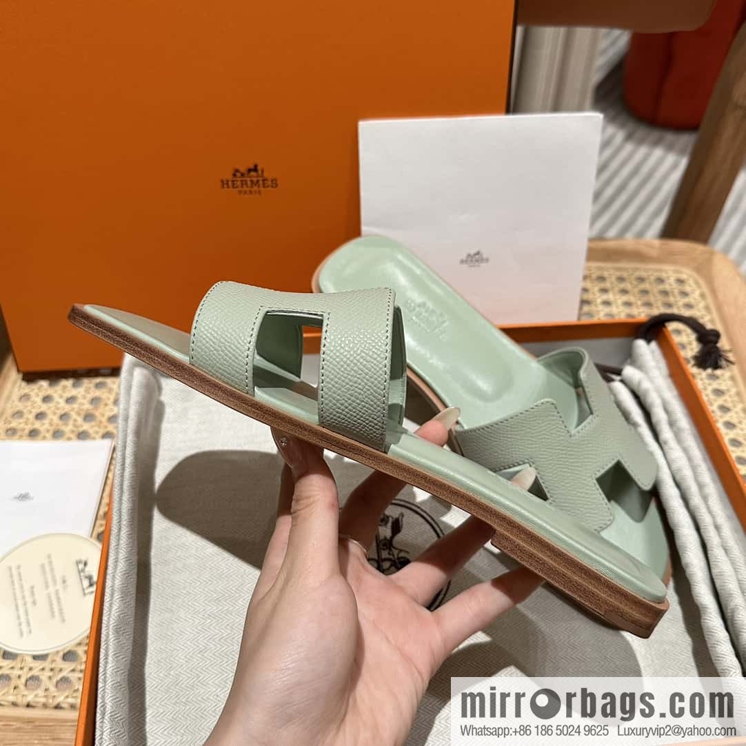 Hermès leather outsole H slippers