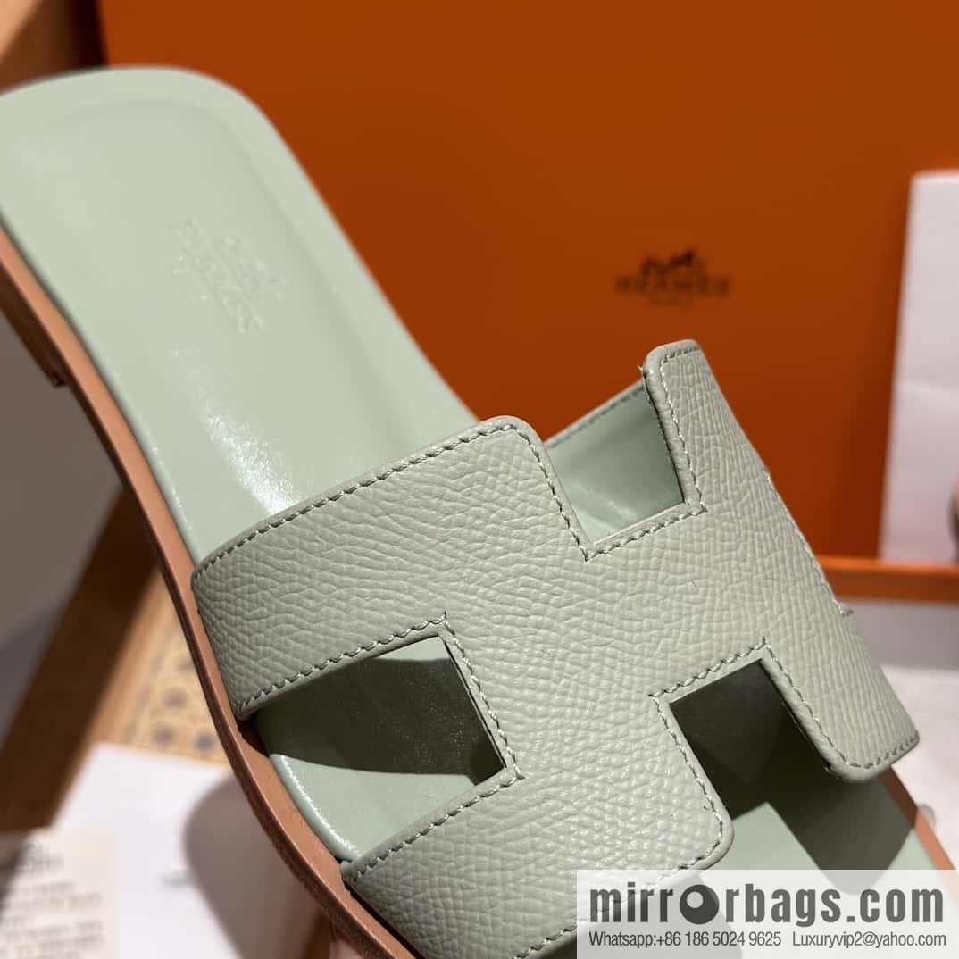 Hermès leather outsole H slippers