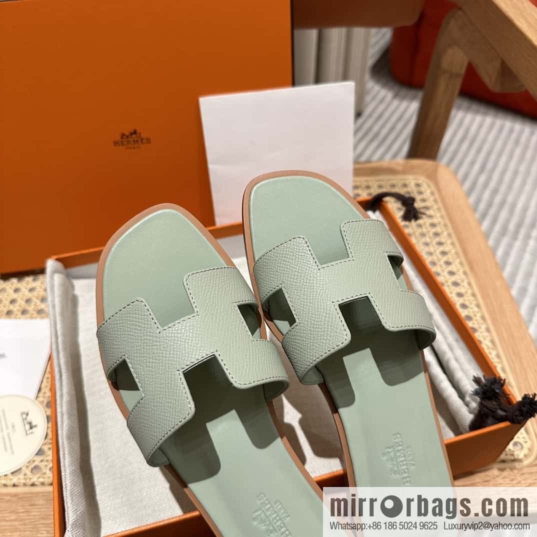 Hermès leather outsole H slippers