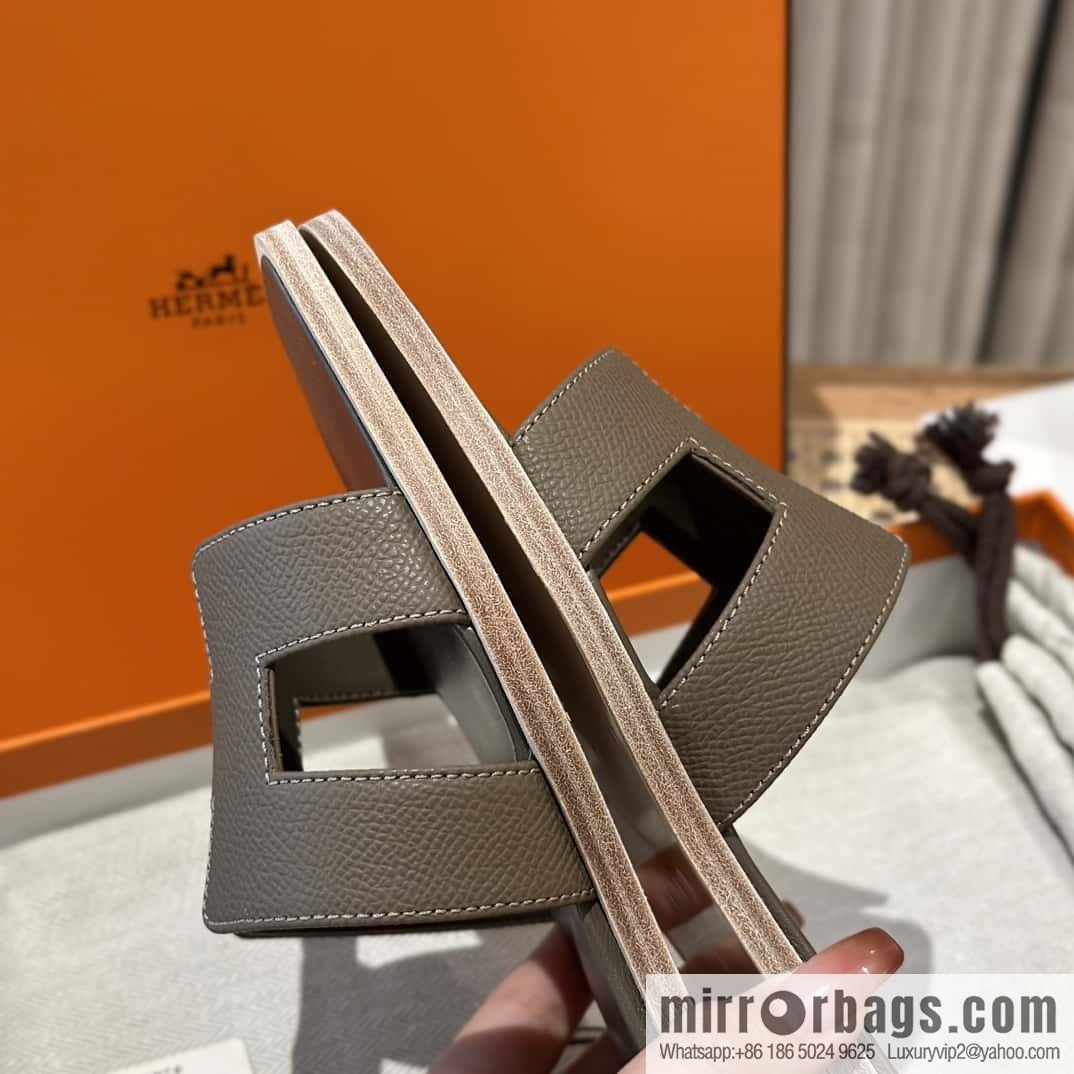Hermès leather outsole H slippers
