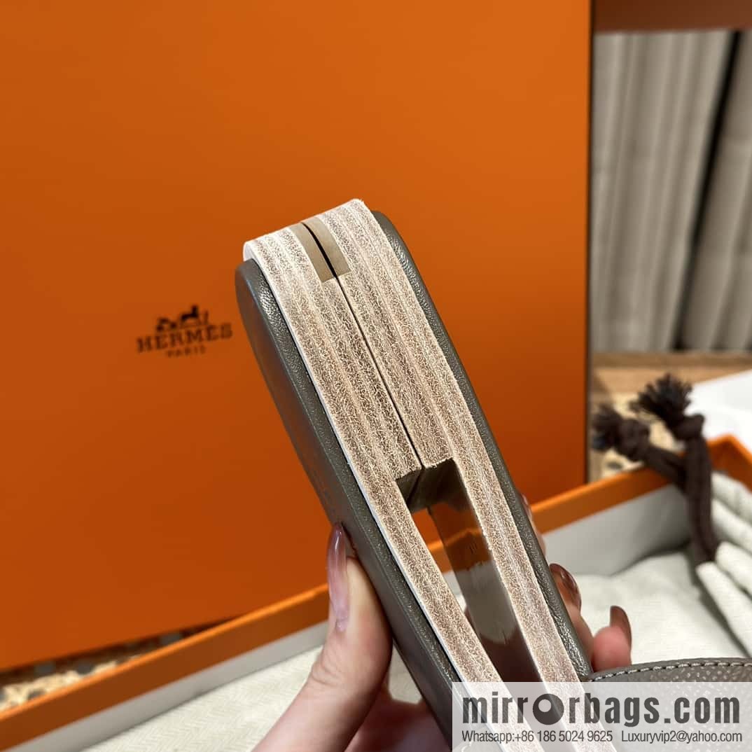 Hermès leather outsole H slippers