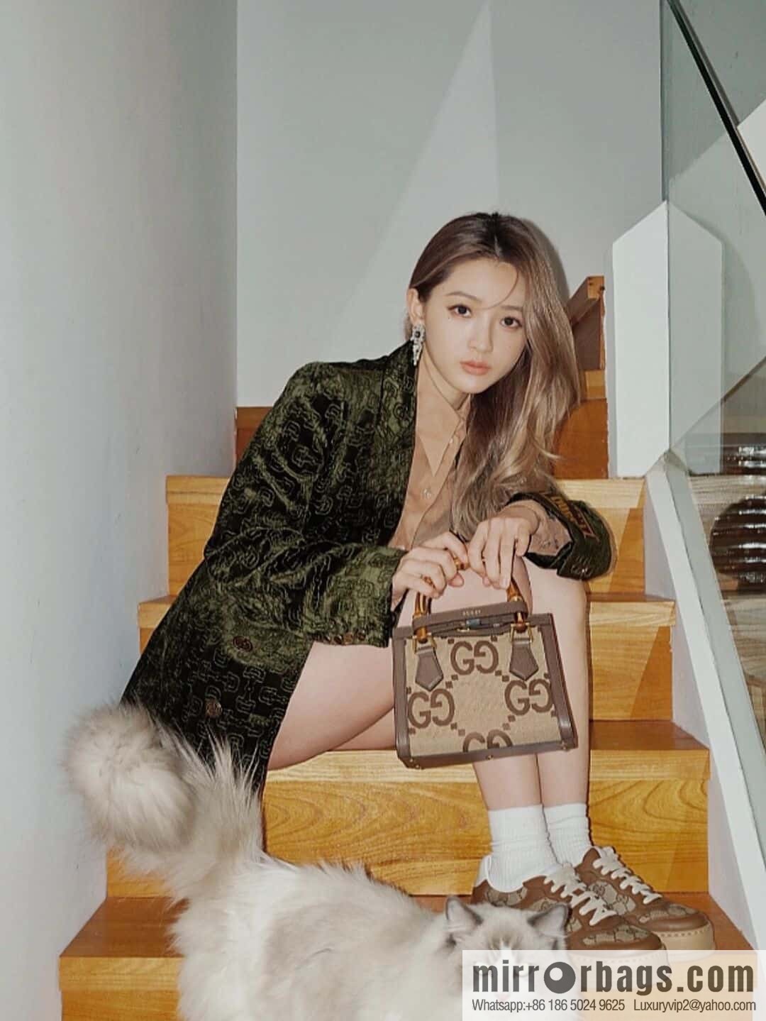 GUCCI Diana canvas tote bag 655661