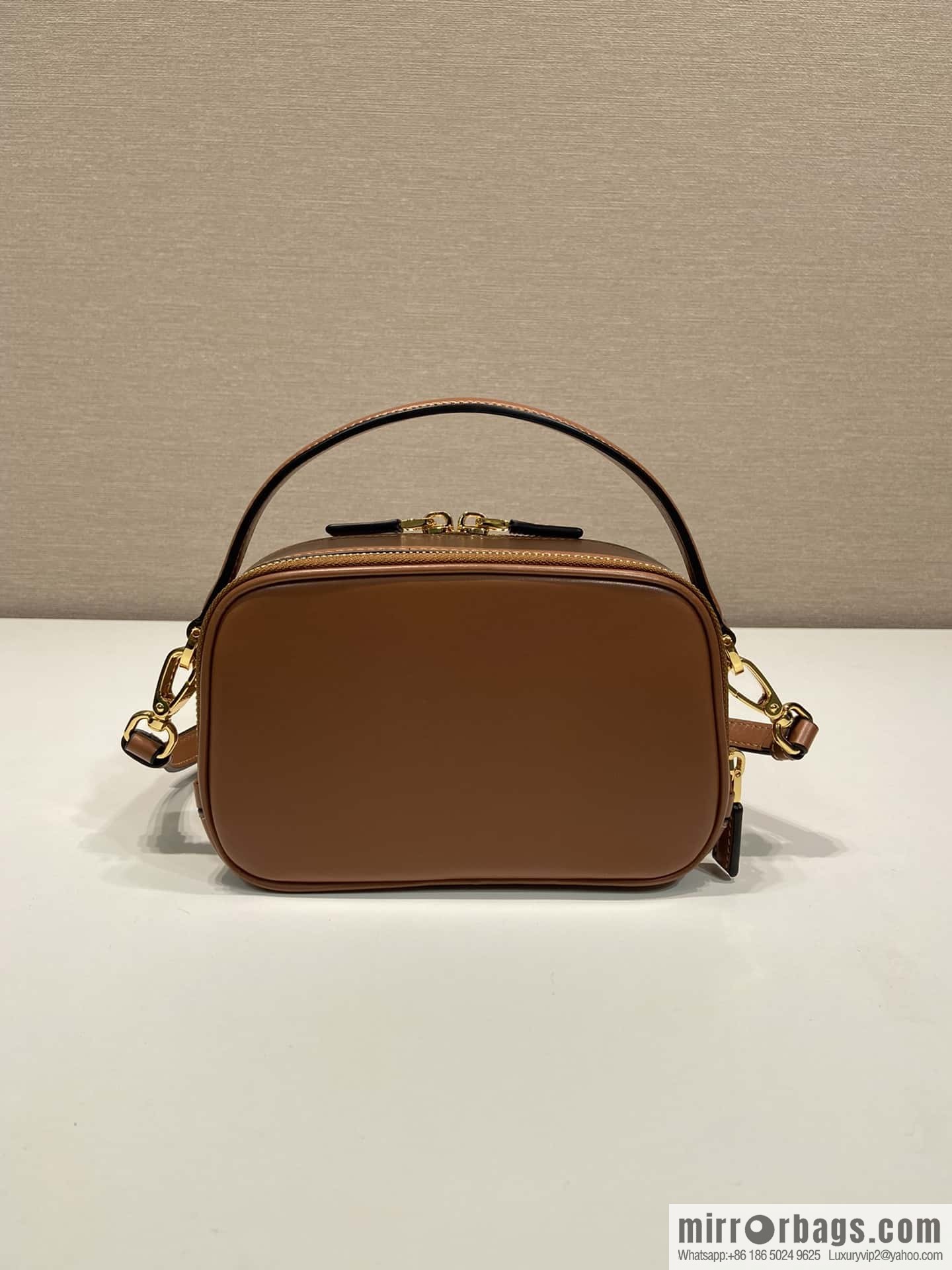 PRADA new mini handbag 1BH203 caramel color