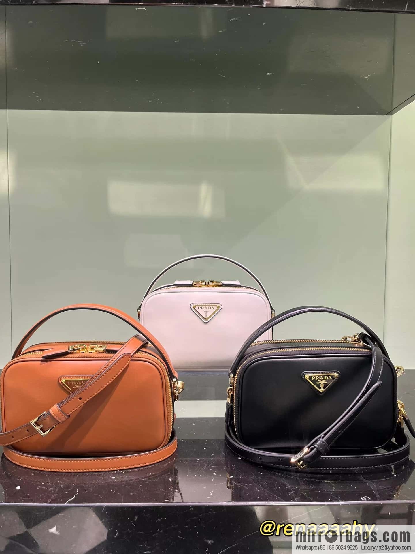 PRADA new mini handbag 1BH203 white