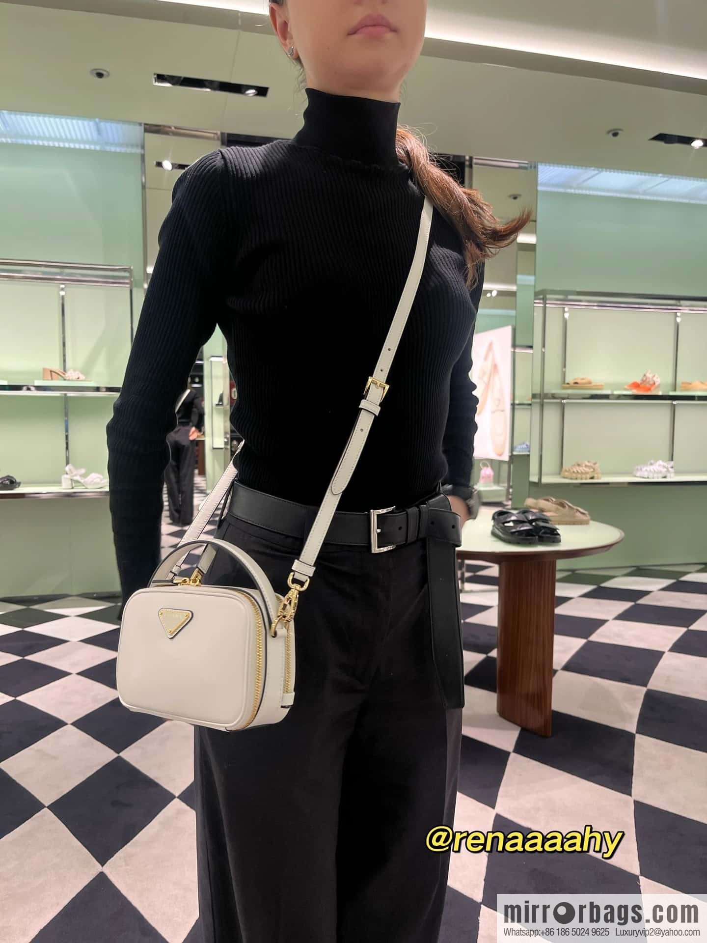 PRADA new mini handbag 1BH203 white