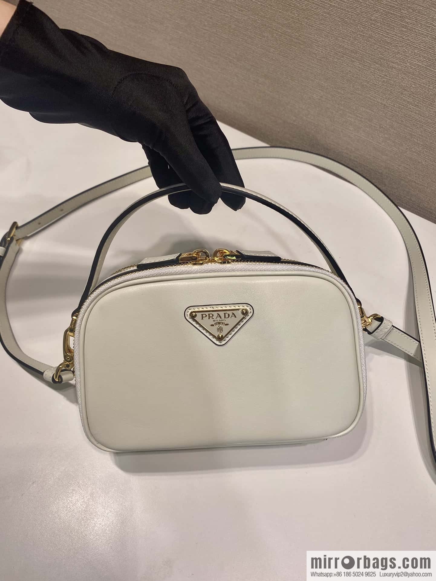 PRADA new mini handbag 1BH203 white