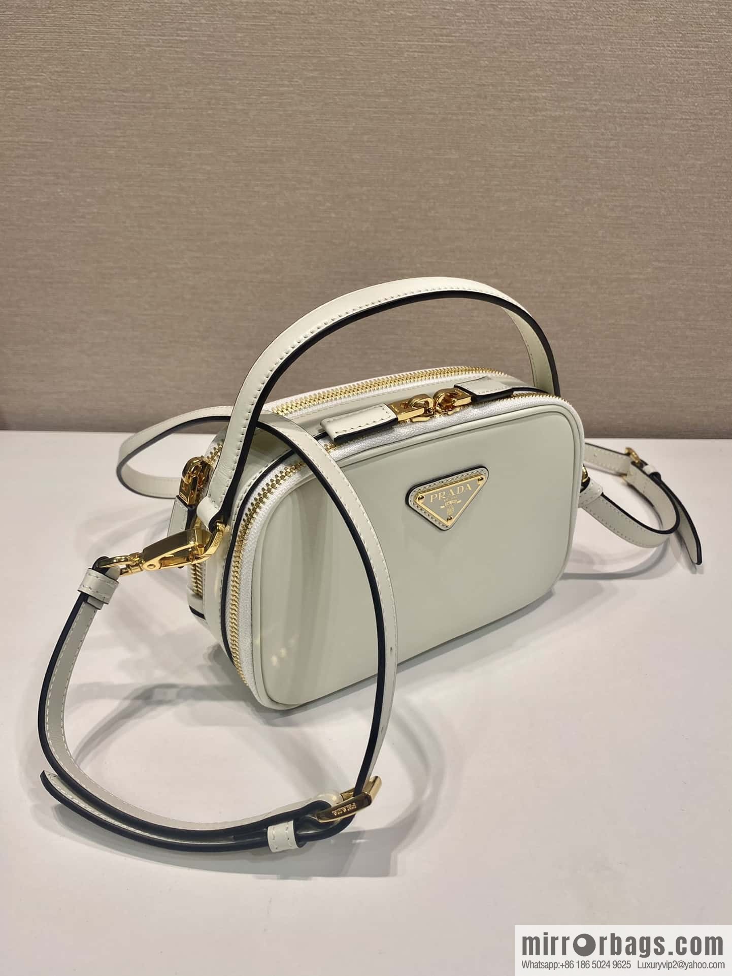PRADA new mini handbag 1BH203 white