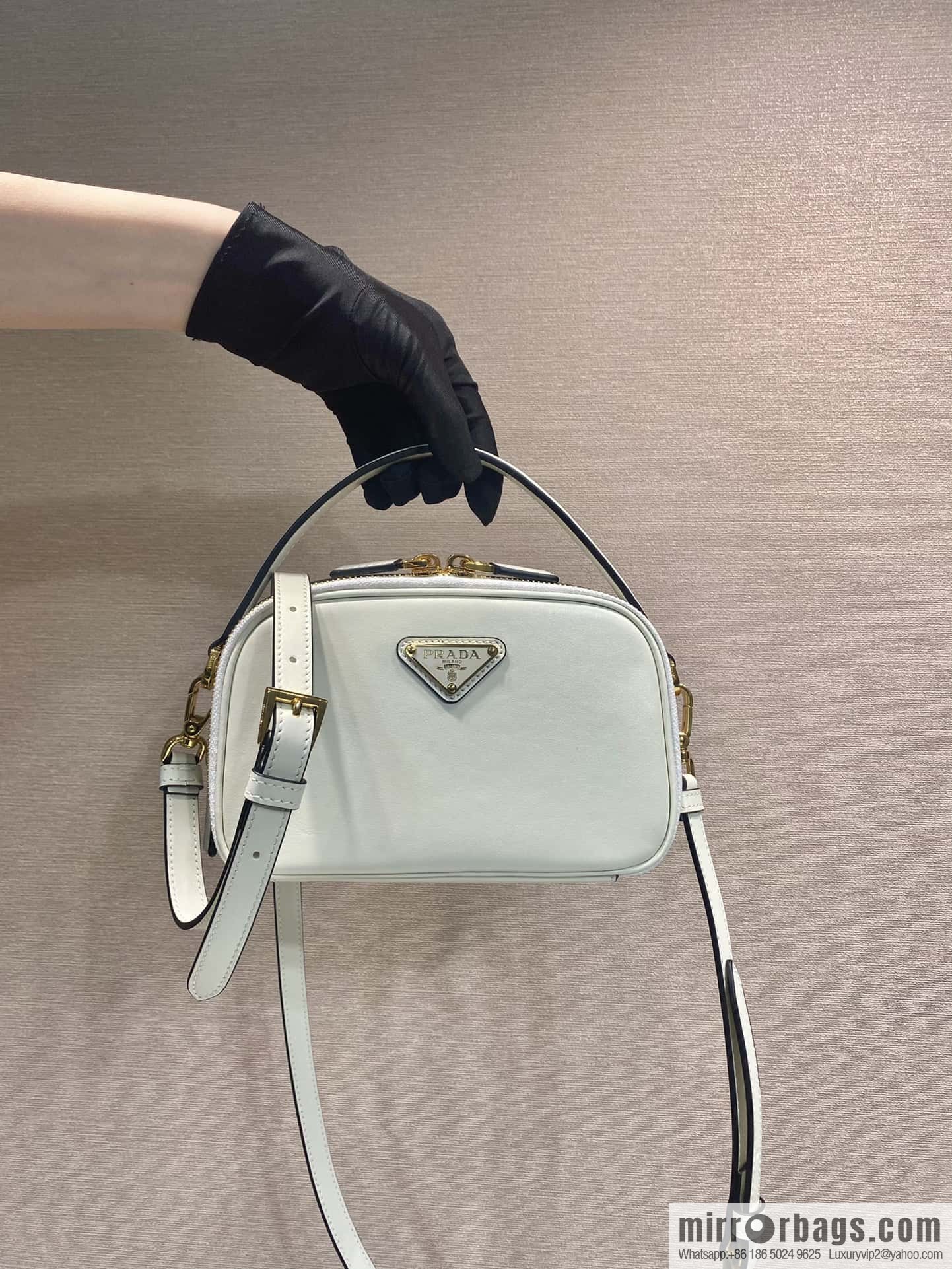PRADA new mini handbag 1BH203 white