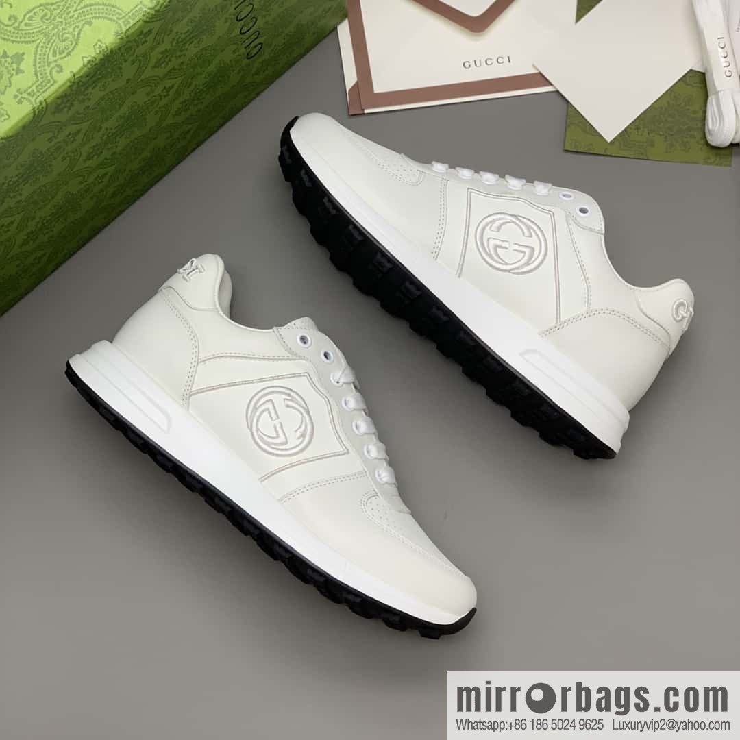 GUCCI embroidered logo men's sports and leisure shoes