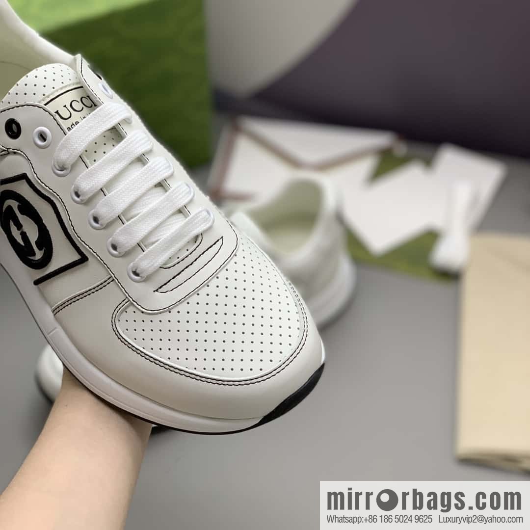 GUCCI embroidered logo men's sports and leisure shoes