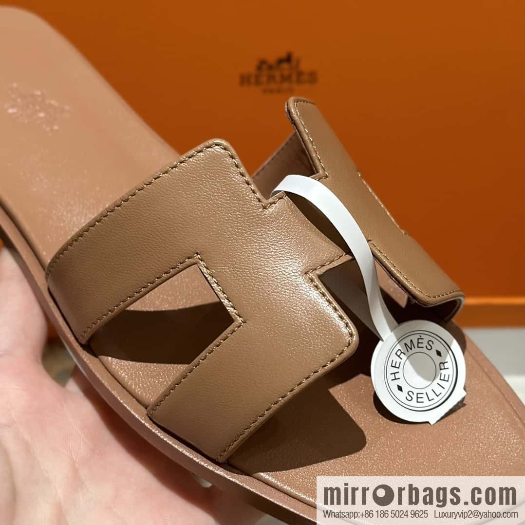 Hermès leather outsole H slippers
