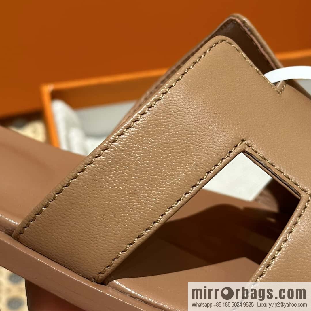 Hermès leather outsole H slippers