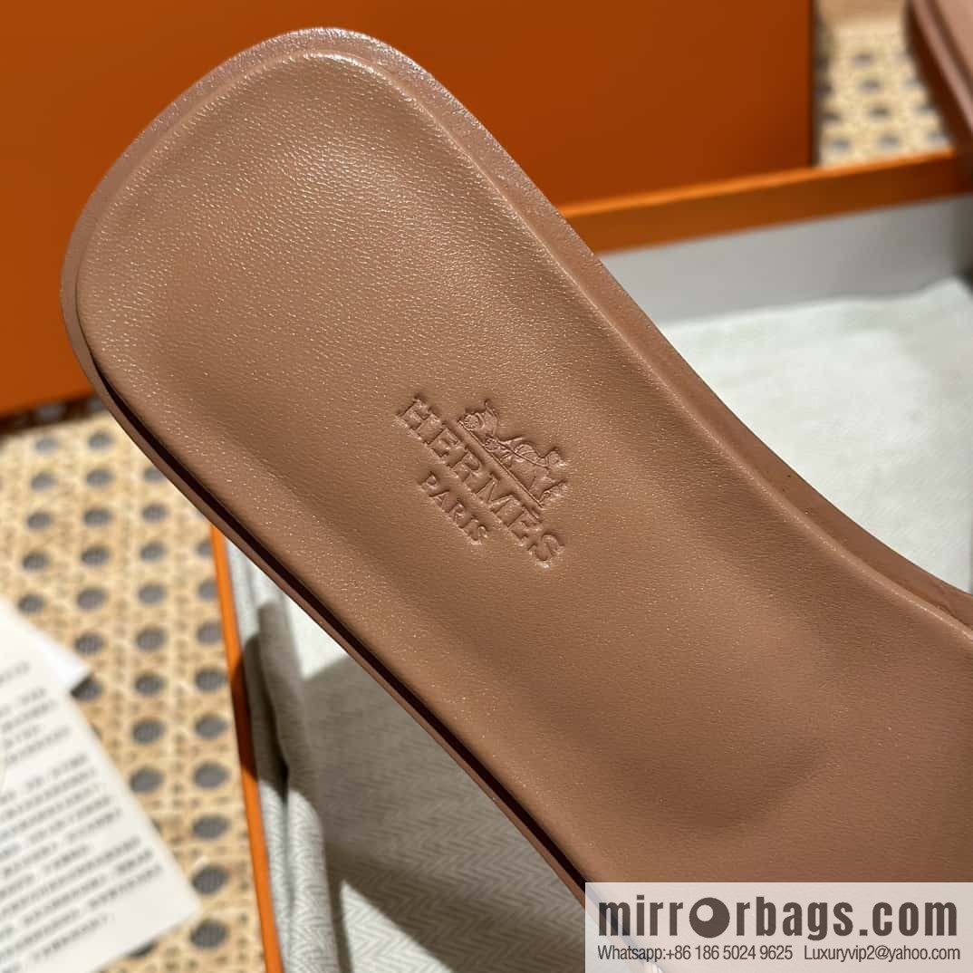 Hermès leather outsole H slippers