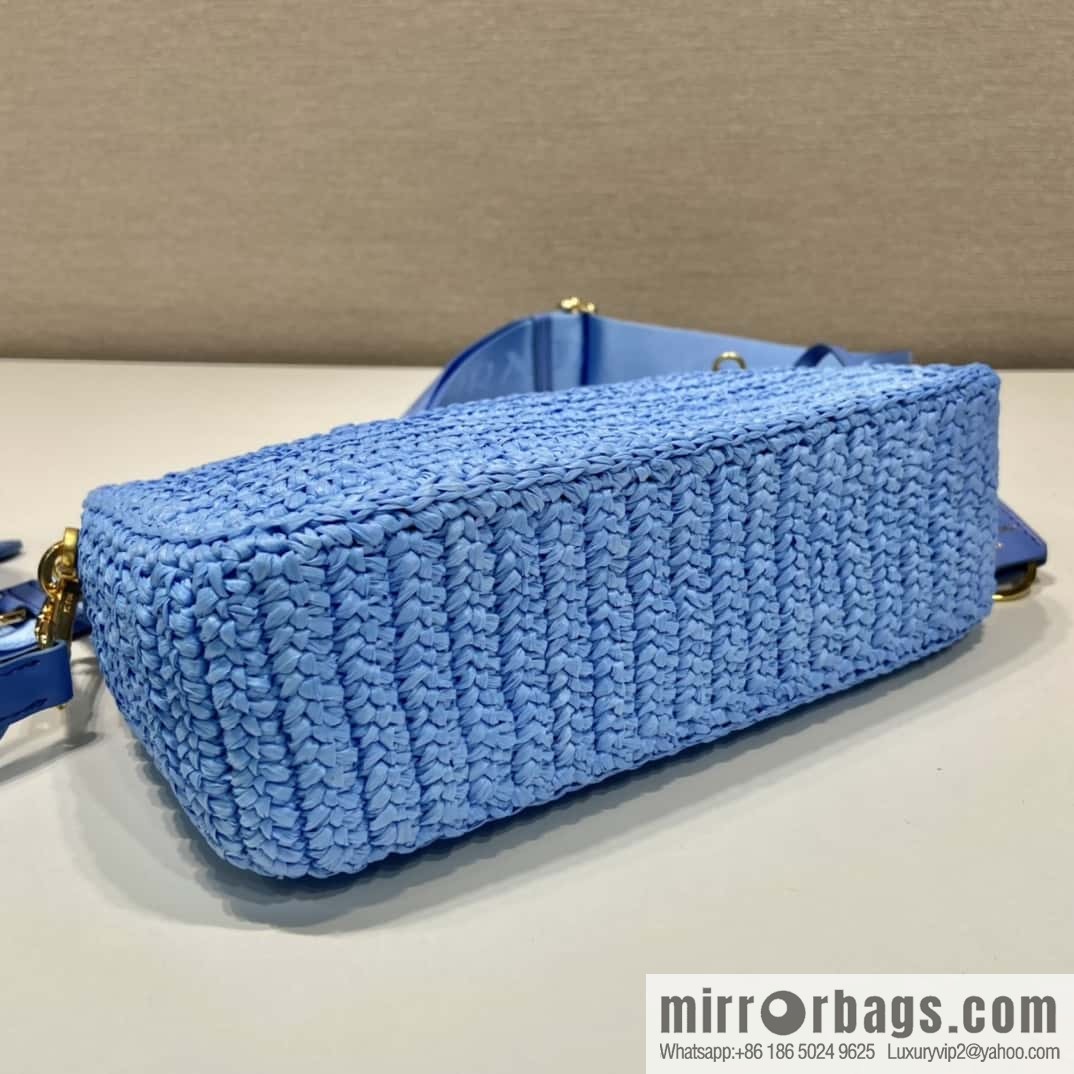 PRADA straw three-in-one 🎉 1BH204 blue
