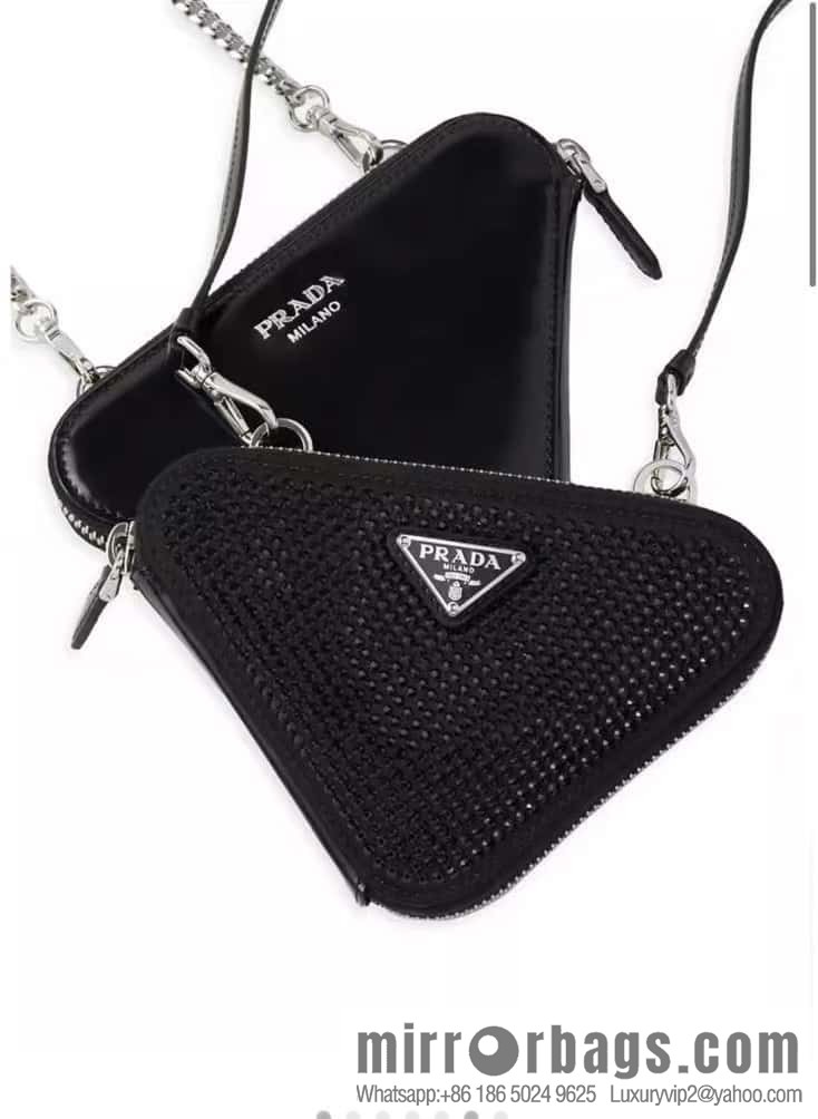 PRADA twin crystal triangle bag 🎉 1NR015 new color 😘 crystal bag