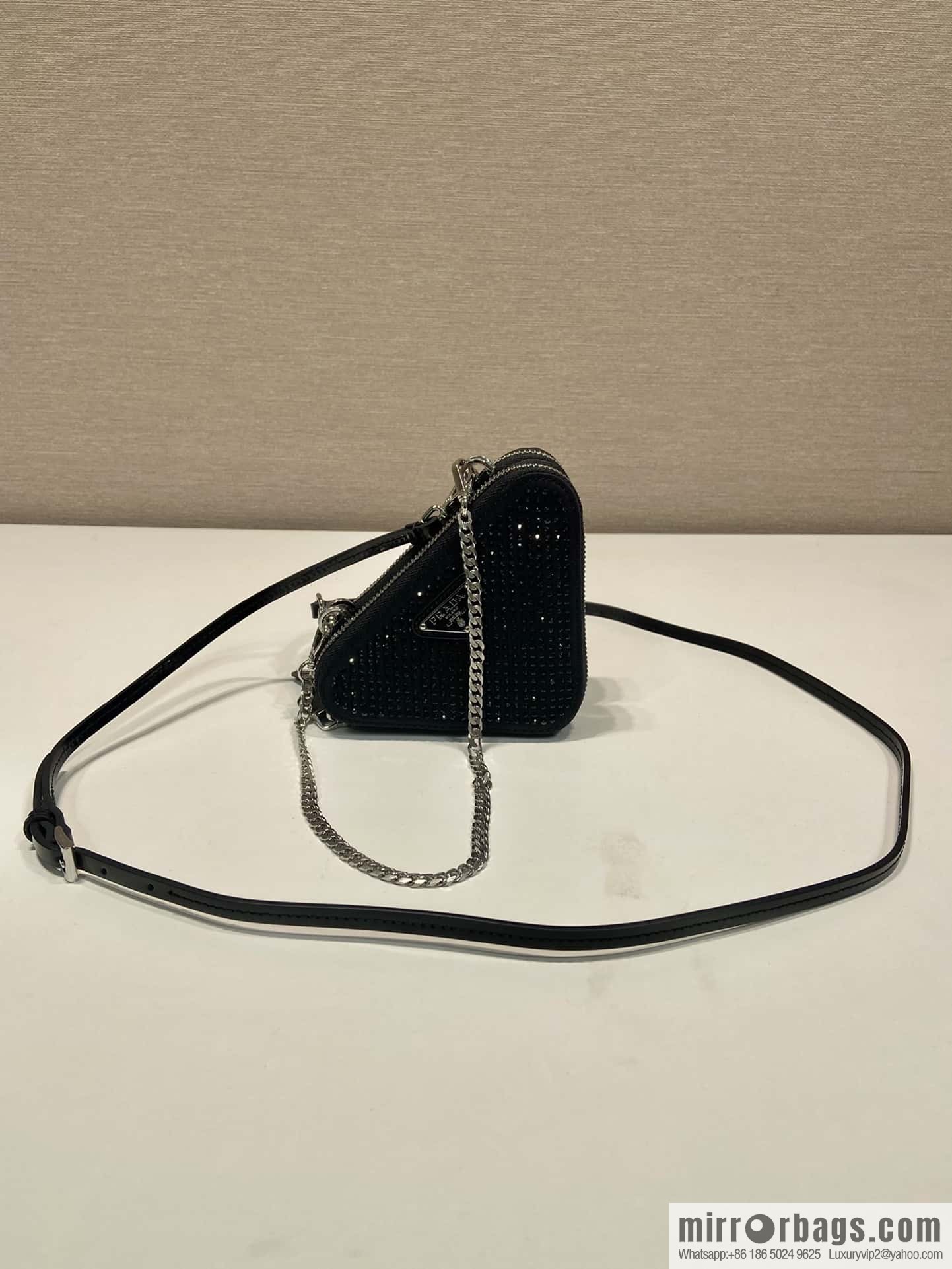PRADA twin crystal triangle bag 🎉 1NR015 new color 😘 crystal bag