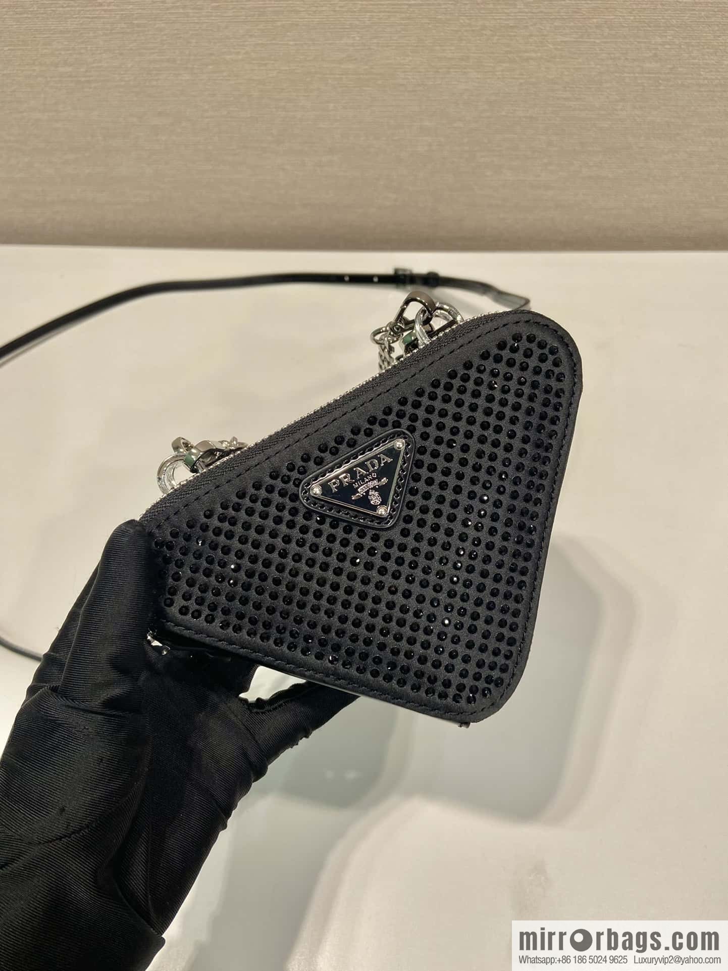 PRADA twin crystal triangle bag 🎉 1NR015 new color 😘 crystal bag
