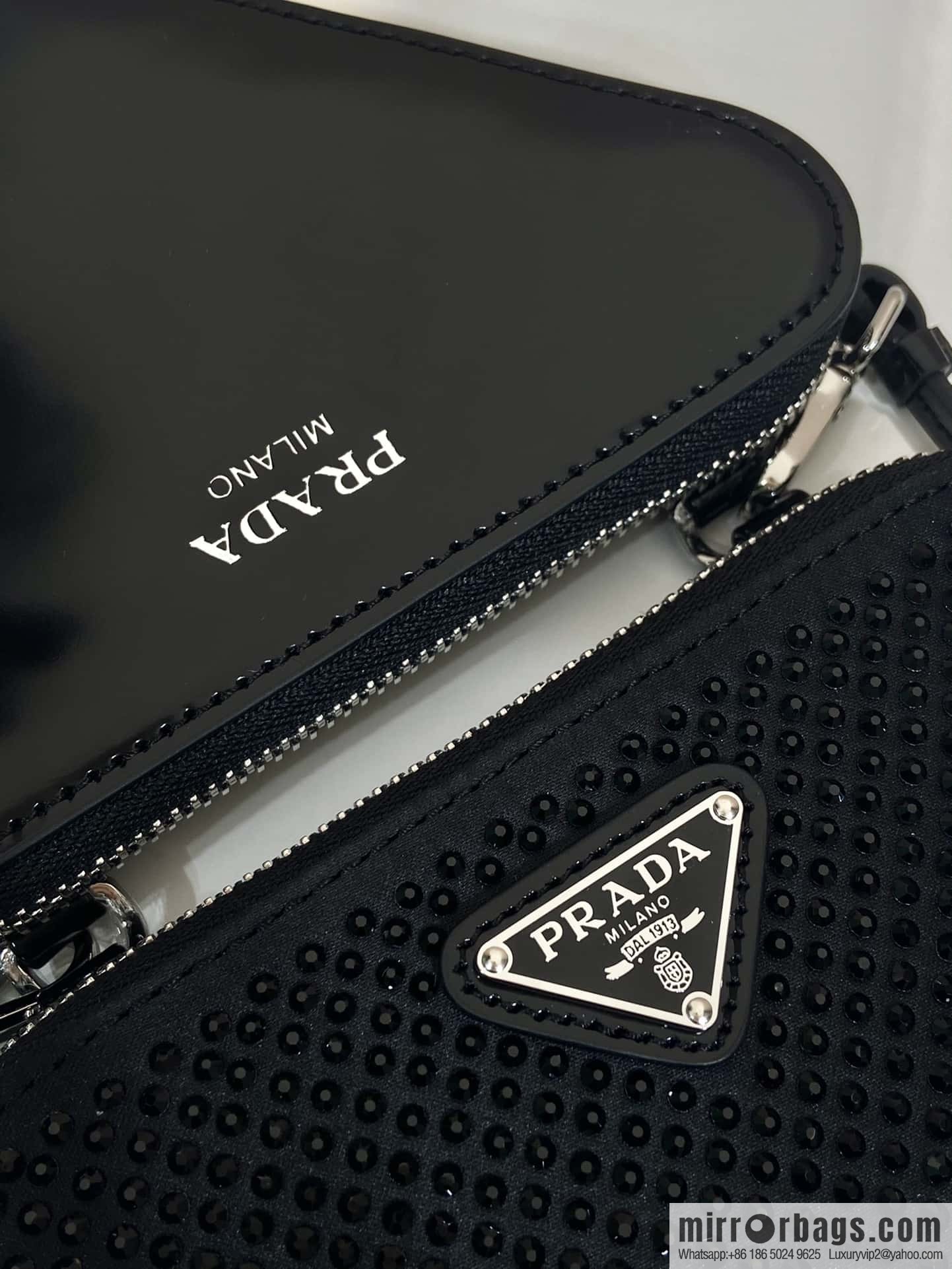 PRADA twin crystal triangle bag 🎉 1NR015 new color 😘 crystal bag