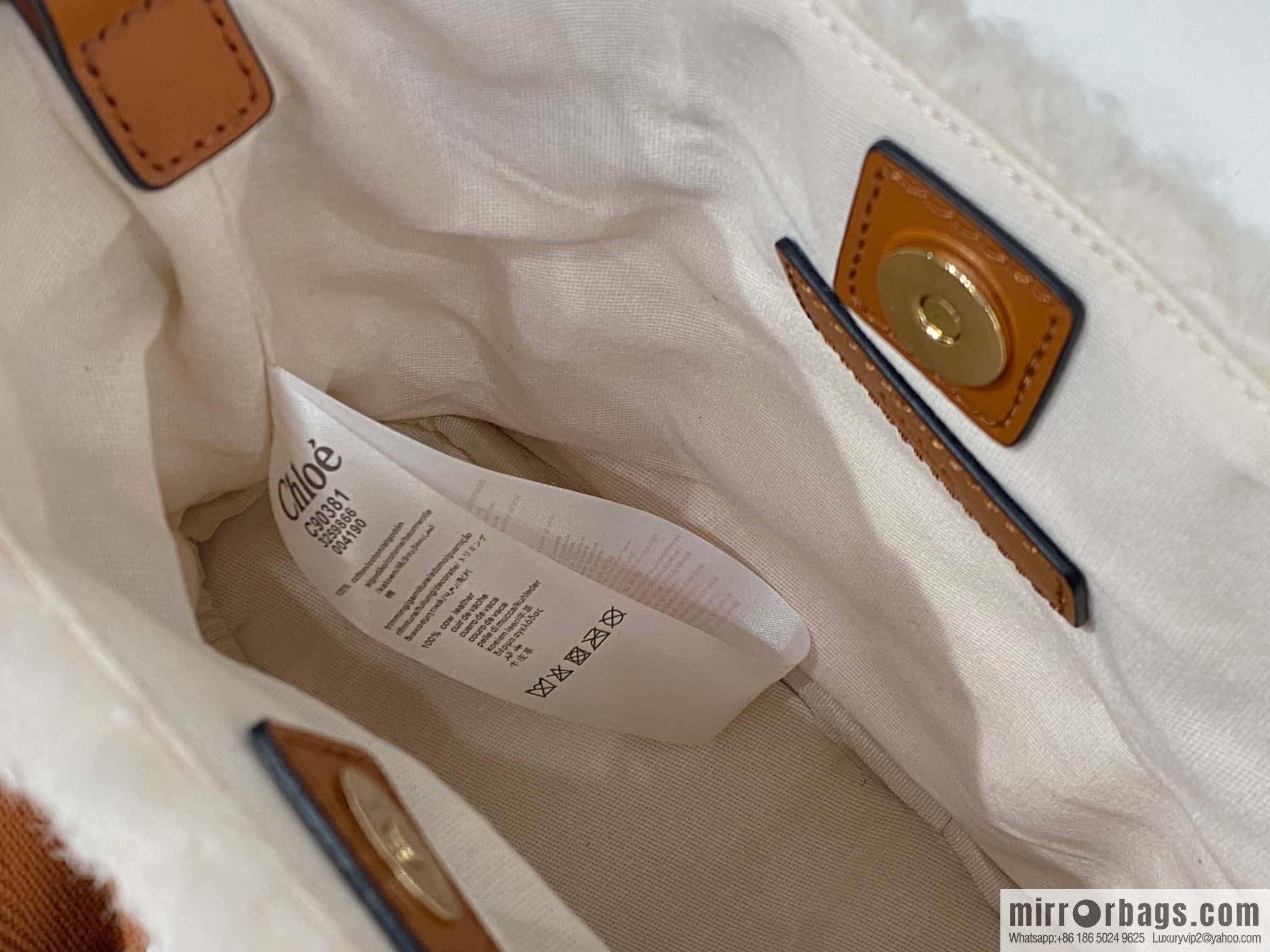 Chloe Woody Lamb Feather Tote Bag, Brown 25CM