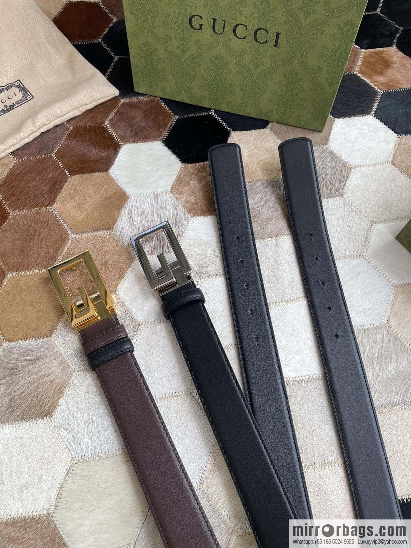 Gucci Gucci's new G rotating metal buckle with imported first-layer cowhide 35mm belt