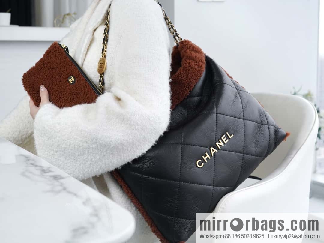 CHANEL Seasonal Limited Teddy Bear AS3261 Black Brown