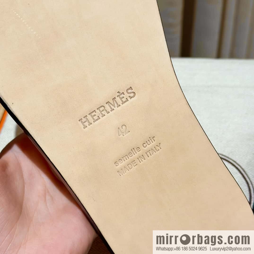 Hermès crocodile leather H family male god slippers
