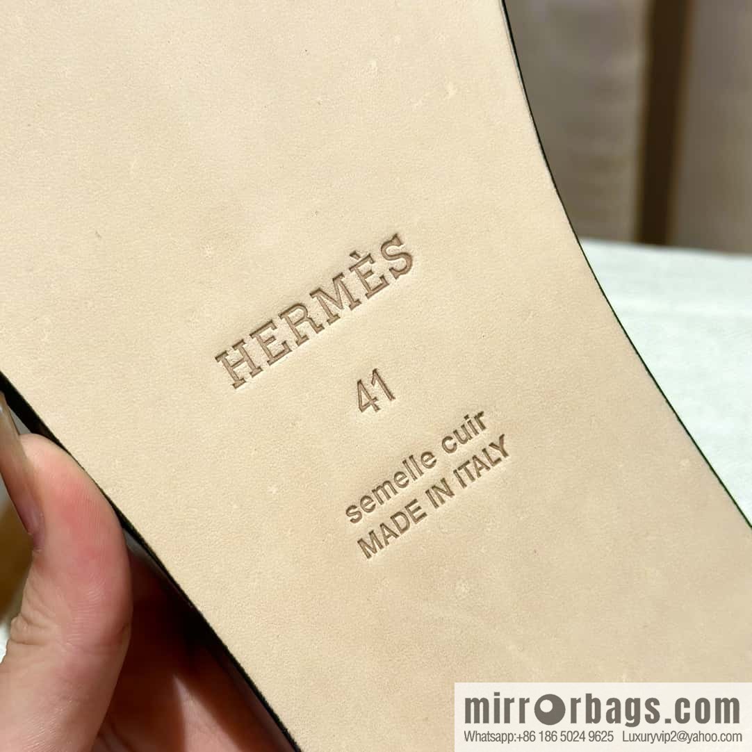 Hermès crocodile leather H family male god slippers