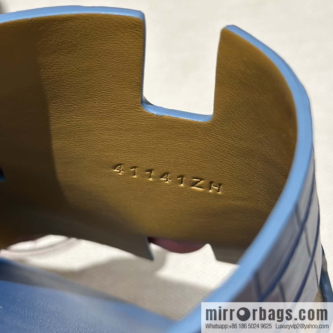 Hermès crocodile leather H family male god slippers