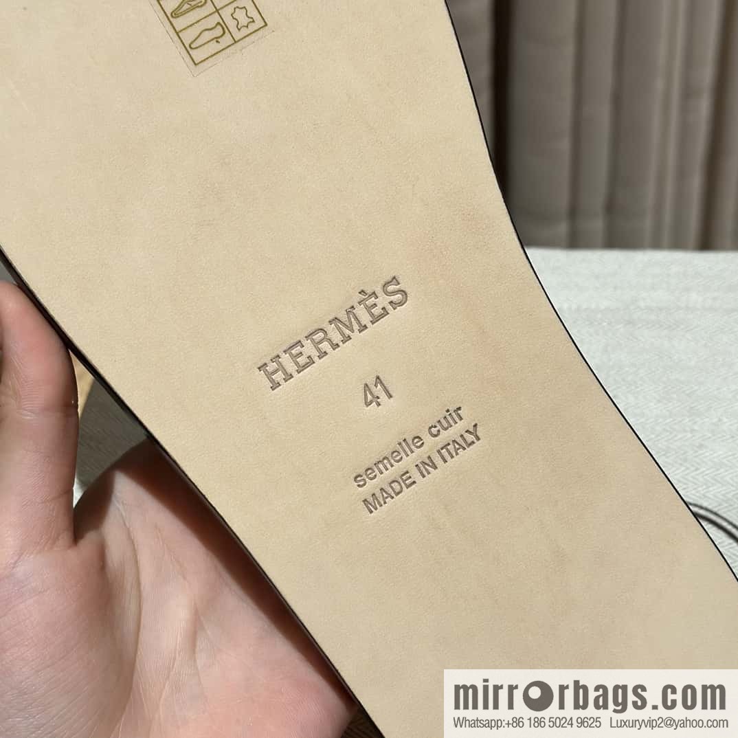 Hermès crocodile leather H family male god slippers