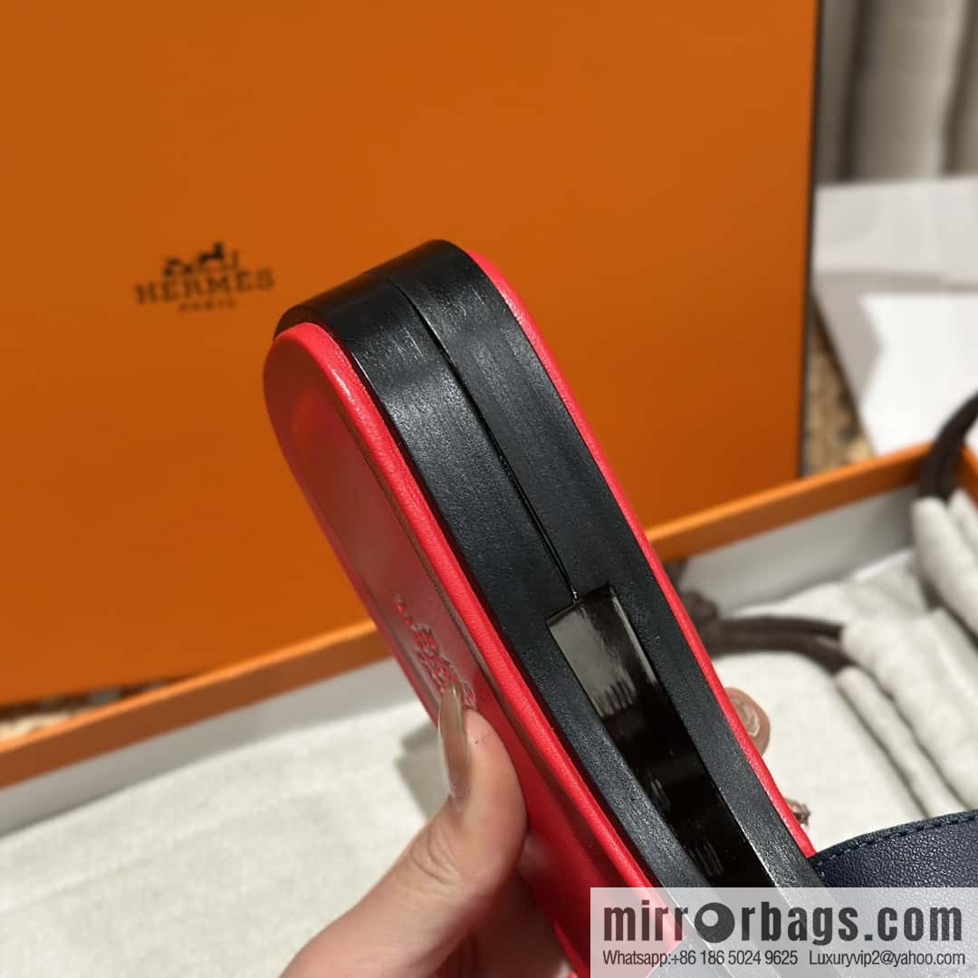Hermès leather outsole H slippers