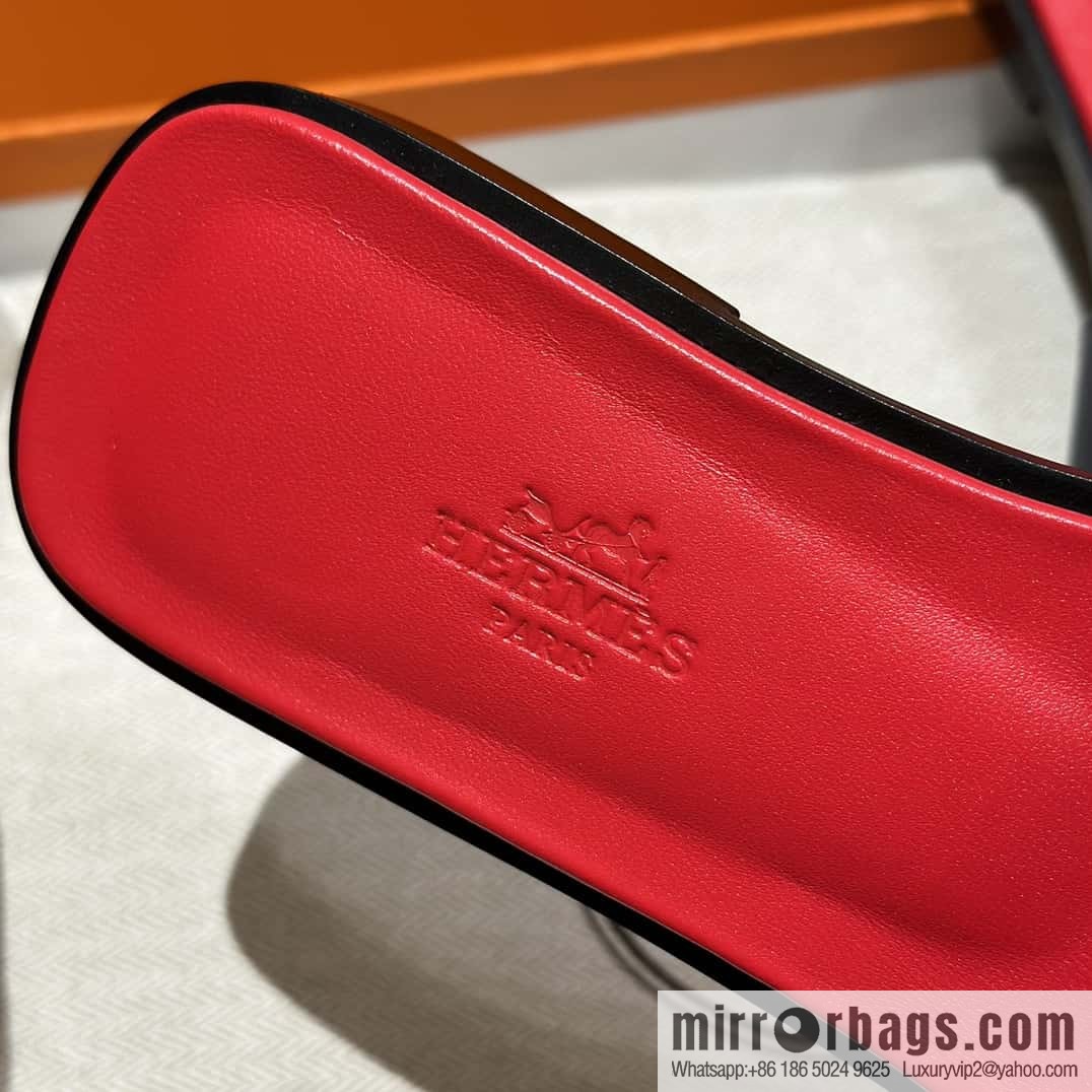 Hermès leather outsole H slippers