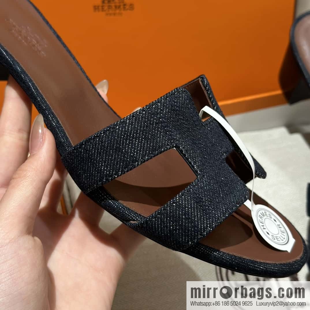Hermès denim high heels