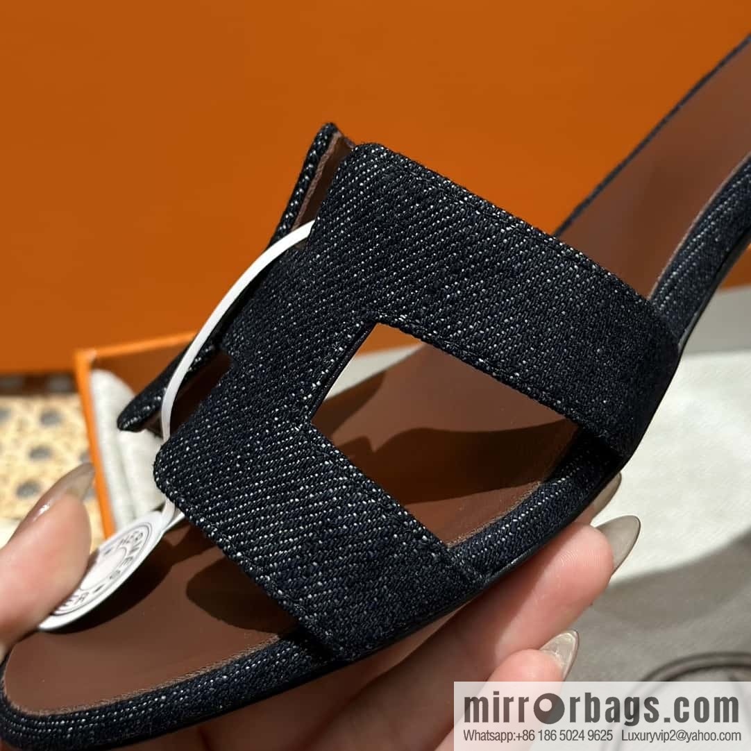 Hermès denim high heels