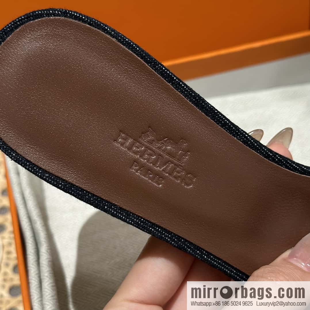 Hermès denim high heels