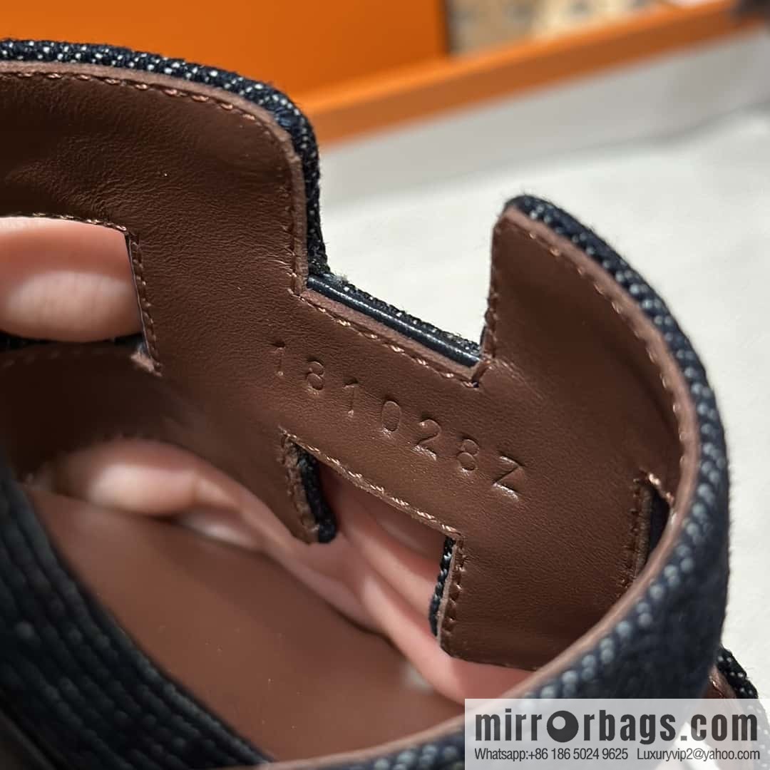 Hermès denim high heels