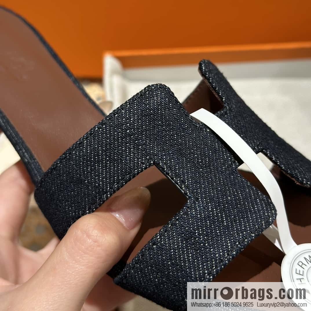 Hermès denim high heels